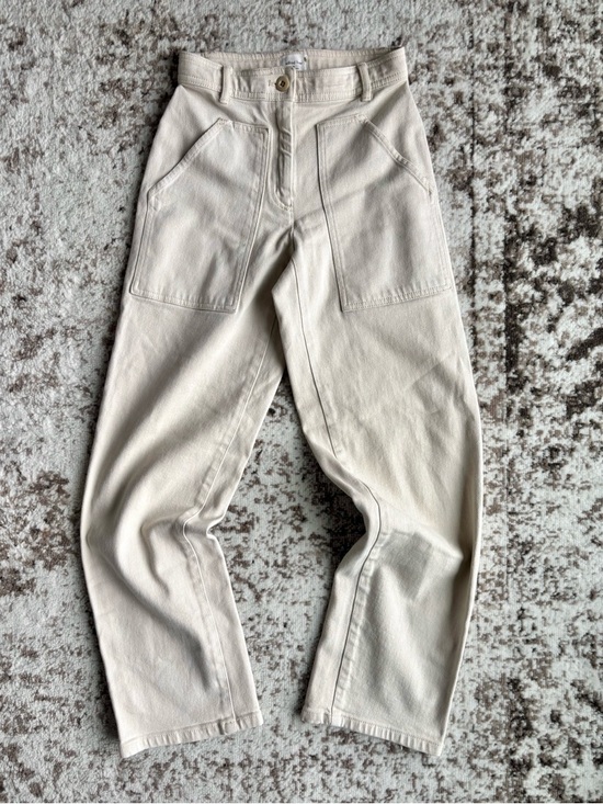 Wilfred Pants - Wilfred Free Aritzia Off-White/Cream Modern Utility Mid-Rise Jean Pants